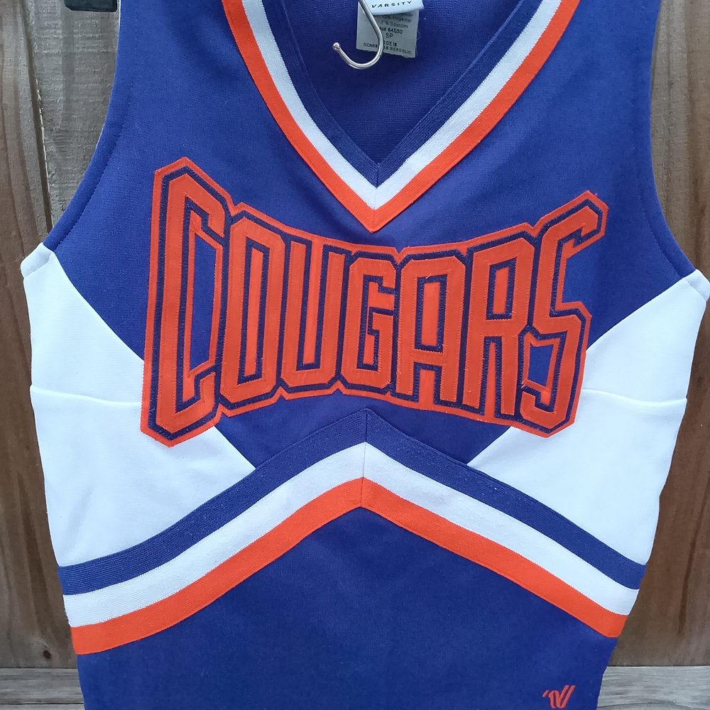 CIUGARS Varsity Blue & Orange Athletic Cheerleading Top or Halloween Costume XS - Picture 6 of 11
